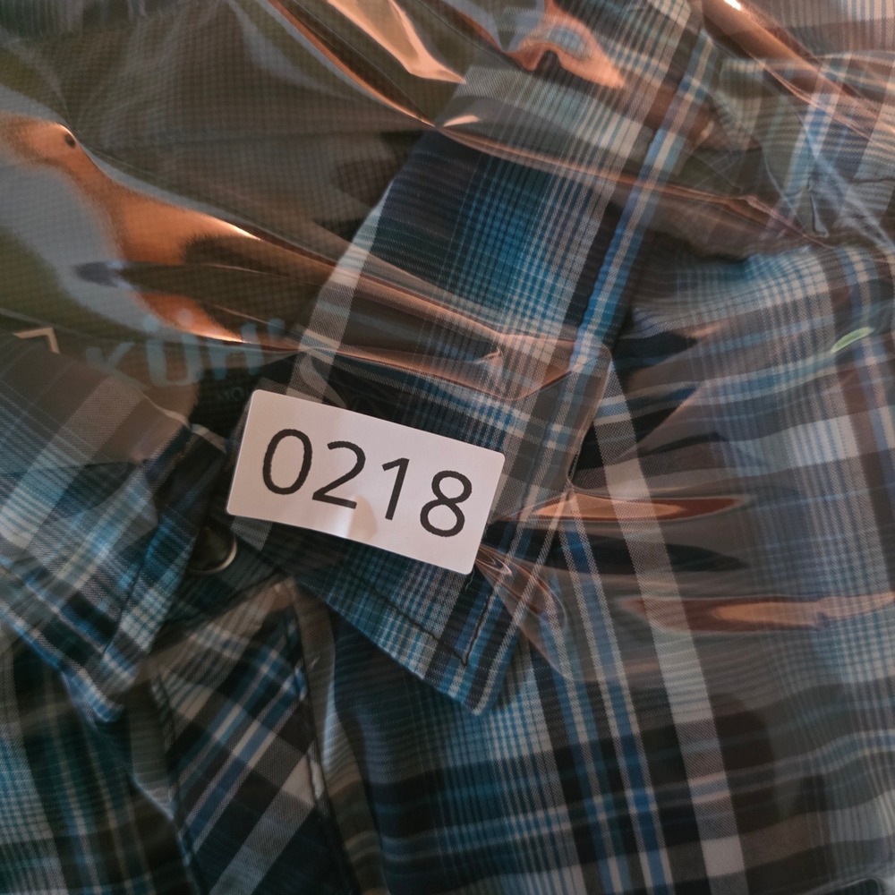 KUHL PEARL SNAP SHIRT MENS SMALL BLUE PLAID ELUXUR PERFORMANCE SHORT SLEEVE HIKE - Picture 14 of 14